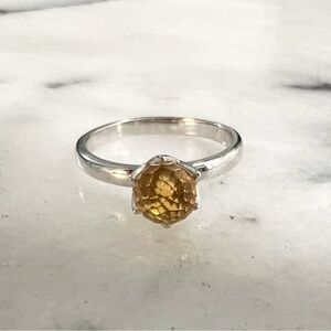 925 Silver Ring Citrine Gem